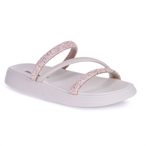 Sandalia Papete Moleca Feminina Tiras Strass Macia Original