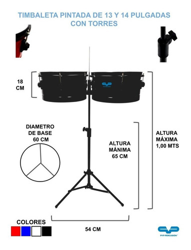 Timbaleta Pintada Economica Color Negro