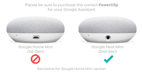 Powerclip - Soporte De Salida Para Google Nest Mini (tiza),