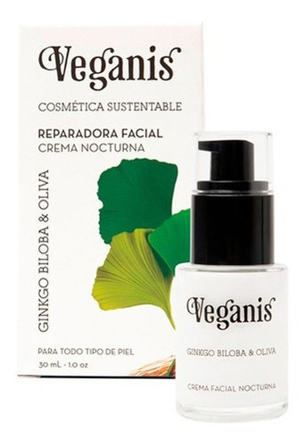 Veganis Crema Facial De Noche Ginkgo Biloba Reparadora Tipo de piel Sensible