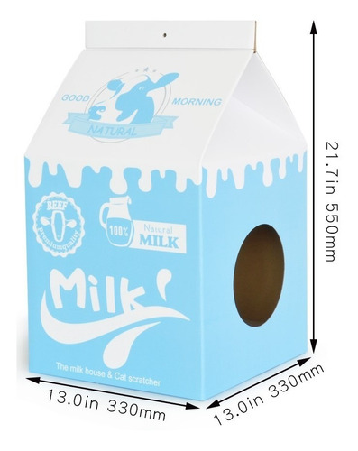 Casa Cama Para Gatos Bote De Leche Azul