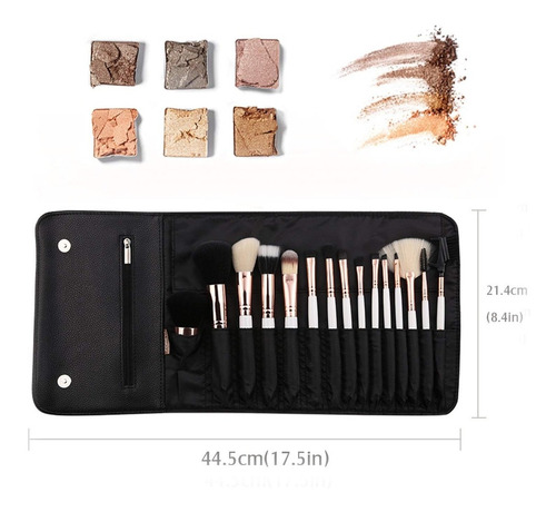 Set De 15 Brochas Y Pinceles Para Maquillaje Profesional