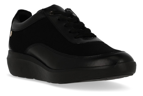 Tenis Sneakers Piso Negro Con Cintas 902-59