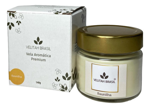Velitah Brasil vela aromática premium baunilha 140g 30h aromatizada
