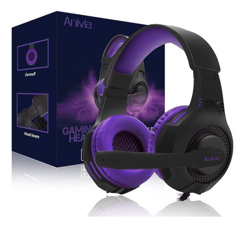 Auriculares Headset Con Cable Y Microfono | Purpura / Gamer