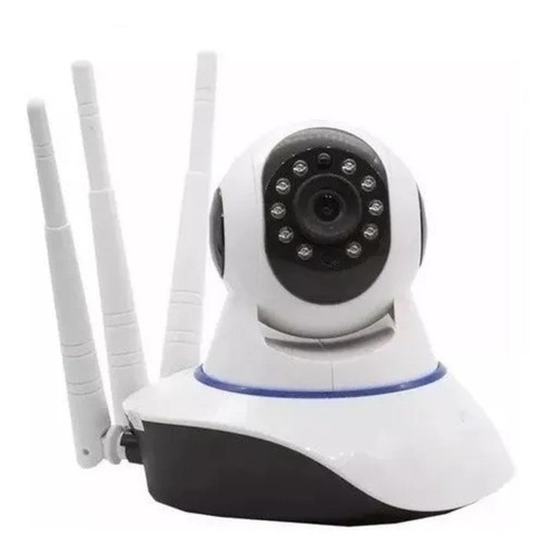 Câmera Ip Três Antenas Wi Fi, Hd ,onvif, P2p Visão Noturna Cor Branco