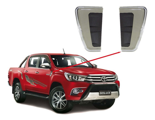 Branquias Laterales Cromadas Toyota Hilux 2016-2021