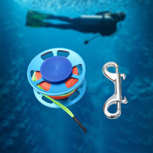 Carrete De Buceo Portátil, Carrete De Buceo Con Clip Azul