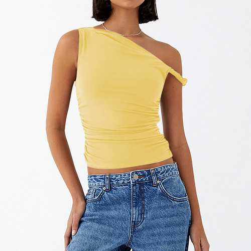 Camiseta Sin Mangas Con Cuello En V Para Mujer