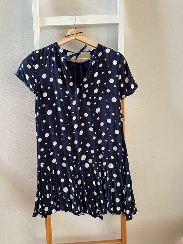 Vestido Zara Satén A Lunares Mujer - Talla Xs (Usado)