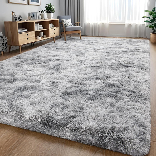 Tapete Sala 2,00 X 3,00 Grande Quarto Peludo Felpudo Comprimento 3 M Cor Cinza Mesclado Largura 2 M