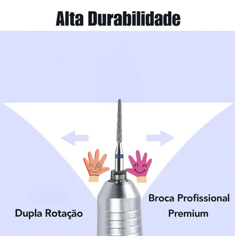 Broca Diamantada Pm 718 Remoção Cutícula Acabamento Unha Gel