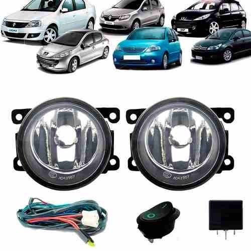 Kit Farol Milha Logan Sandero Peugeot 207 307 Citroen C3 C4