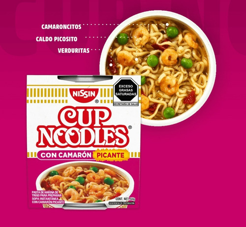 Sopa Instantánea Nissin Camarón Picante 64g