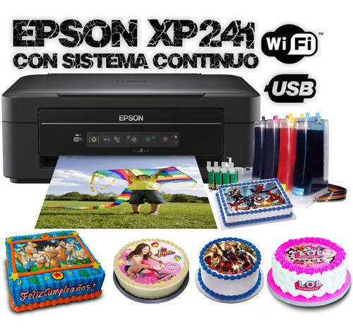 Impresora Epson Xp-241 Tinta Vegetal P/ Fototorta + Laminas (Reacondicionado)