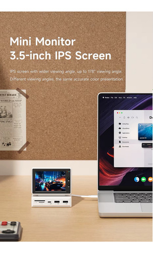 Mini Pc Monitor Display 3.5 Y Puertos Usb Laptop Pc Mac Blanco