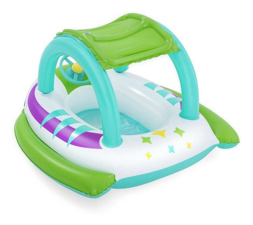 Imagen 5 de 10 de Asiento Bote Bestway Inflable Con Techo Bocina Nave Espacial