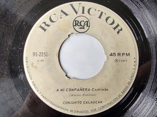 Vinilo Single Del Conjunto Calaucan A Mi Compañera (q95