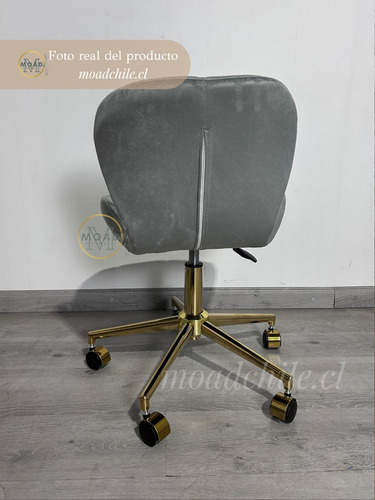 Silla De Escritorio Acolchada Mariposa Felpa Y Base Dorada