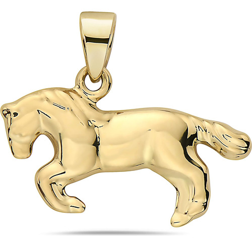 Pori Jewelers Colgante De Caballo De Oro Amarillo De 14 Quil