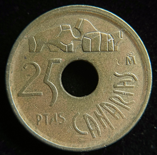 España, 25 Pesetas, 1994. Islas Canarias. Juan Carlos. Xf