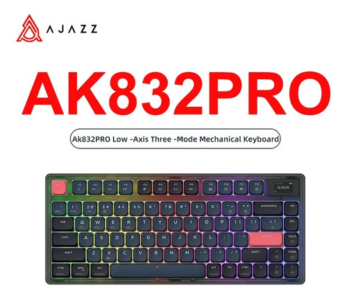Teclado Mecânico Ajazz Ak832 Pro Rgb Com Tela (low Profile)