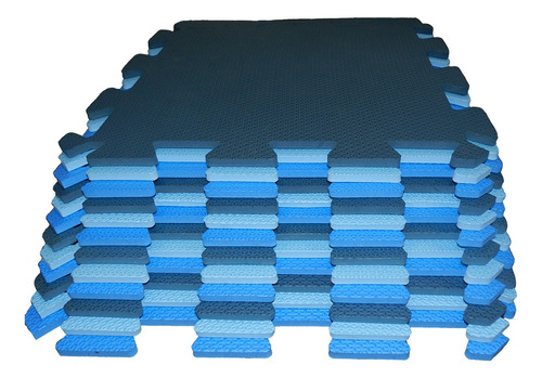 Kit Tapete 20 Tatames Eva 50x50 Cores Tons De Azul Infantil