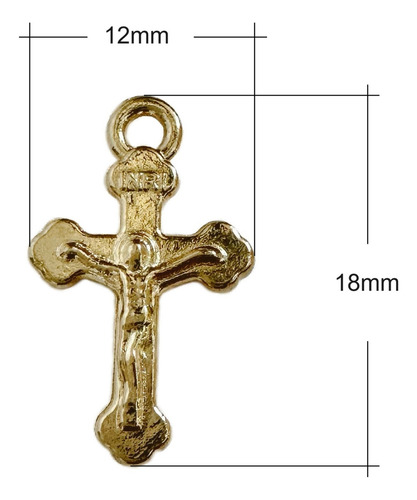 Abalorio Cruz 12x18mm Inri Mini Dorada , 100 Pzas