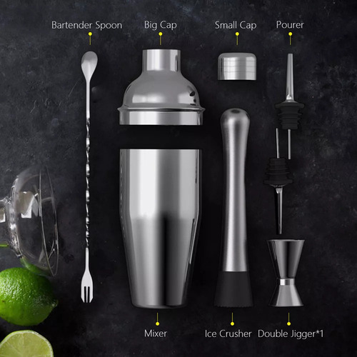 / Set Mezclador De Bebidas Cocktail Shaker Mixer De 750 Ml