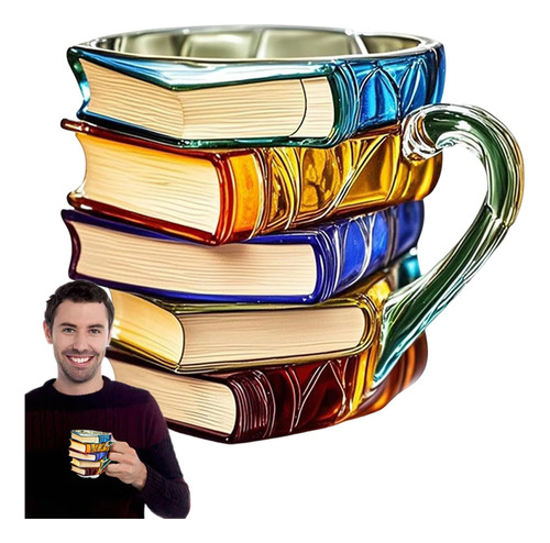 Taza De Café Con Libro Pintado En 3d - Tazas De Café De