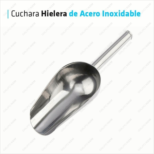 Imagen 2 de 10 de Cuchara Hielera Acero Inoxidable Granos O Hielo