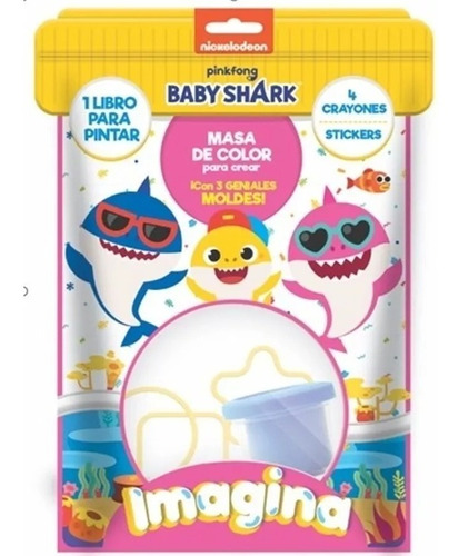 Libro Para Pintar Baby Shark Con Masa Y Moldes - E.full