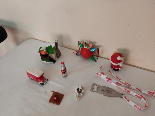 Coca Cola Publicidad Lote De 7 Pzas, Casita, Esferas Y Mas (Usado)