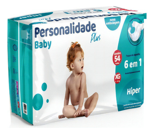 Fralda Personalidade Baby Plus Hiper - 6 Pcts Tamanho Extra grande (XG)
