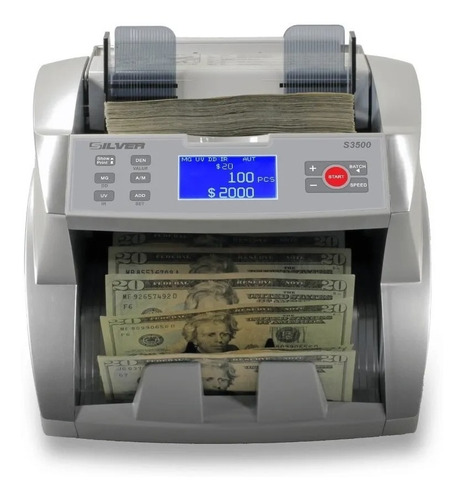 Imagen 1 de 3 de Detector Y Contador Billetes Falsos Accubanker Silver S3500