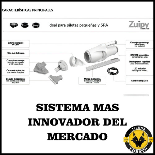 Imagen 9 de 10 de Limpiafondo Pelopincho Automático Filtro Recargable Vulcano