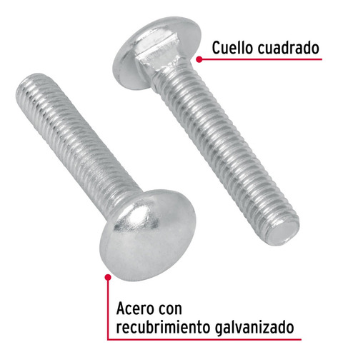 Bolsa Con 100 Tornillos 1/4 X 1-1/4 Tipo Coche Fiero 44713