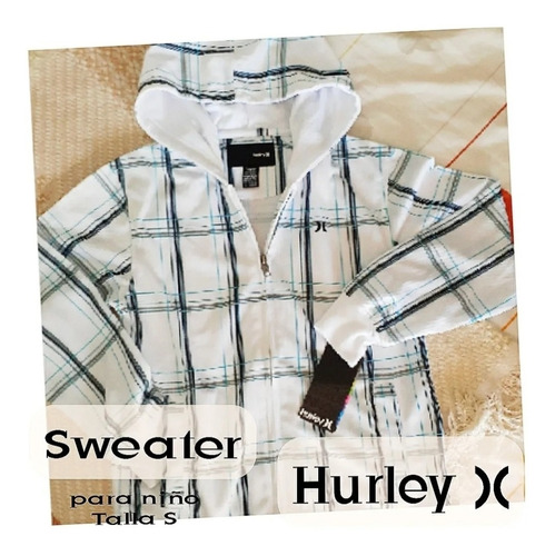 Suéter Para Niño Marca Hurley Original Talla S Color Blanco