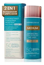 Colorescience | Flex Medium Sunforgettable® Total Protection Face Shield | Protector Solar Facial Mineral Con Color | Spf 50 | Skin Care | Niaminacida | Bloqueador Mineral | Color Medium