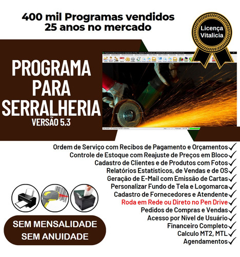 Programa Para Serralheria Com Vendas E Financeiro 5.3 Plus
