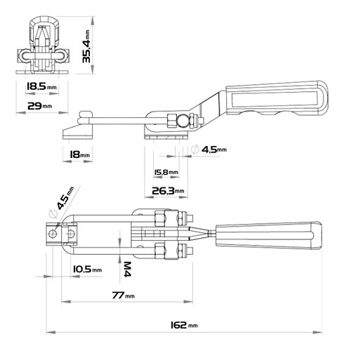 Grampo Tensor Aperto Rápido Ga 105 Haste Longa Inox- 50 Und