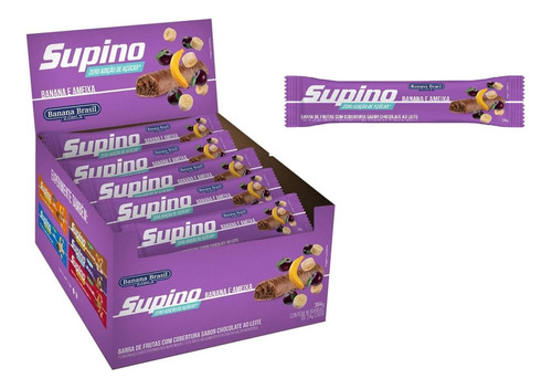 Supino Barra Zero Banana E Ameixa Caixa Com 16 De 24g