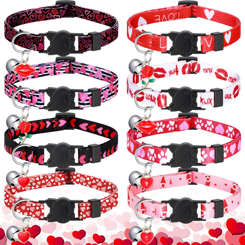 Huhumy 8 Piezas Collar De Gato De San Valentín Collar De Ga