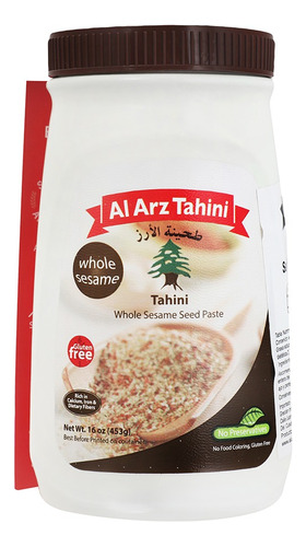 Crema De Ajonjolí Pasta Al Arz Tahini Integral 453g