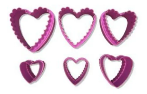 Set Cortador Corazon Doble Funcion Liso Y Rizado X 8 Und
