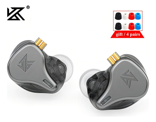 Auriculares Palco In Ear Kz x HBB DQ6S Return sin micrófono, color plateado