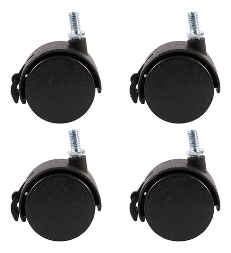4 Ruedas Giratorias Con Cierre Para Muebles, 8 Mm, Vástago D