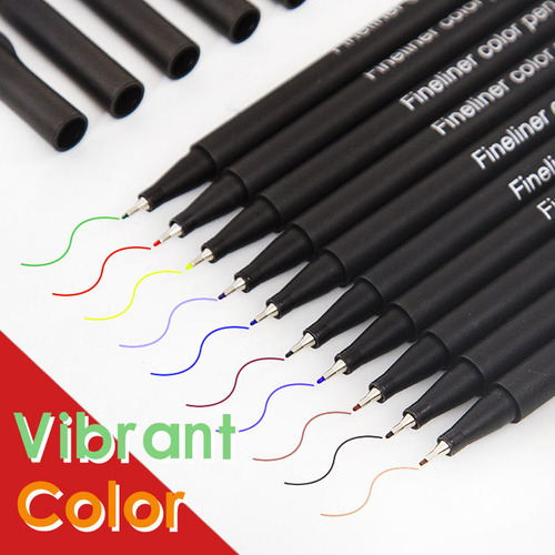 12 Rotuladores Fineliner, Bolígrafo De Color Manga Para