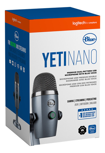 Micrófono Blue Yeti Nano Usb Streaming Cardiod/ommi Grey Color Gris