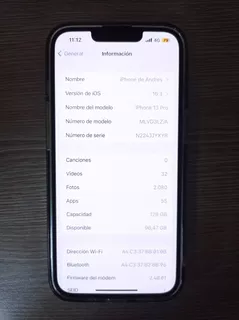 Celular iPhone 13 Pro De 128 Gb Color Plata Como Nuevo